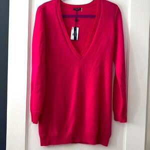 Hot pink cashmere long sweater